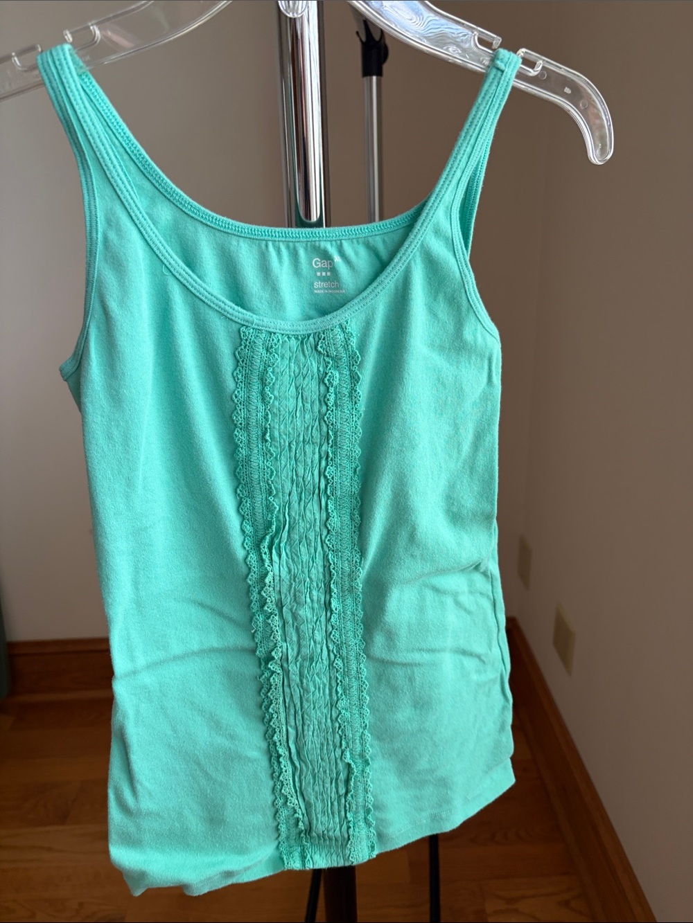 GAP Aqua greenLace-Front Camisole